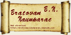 Bratovan Naumparac vizit kartica